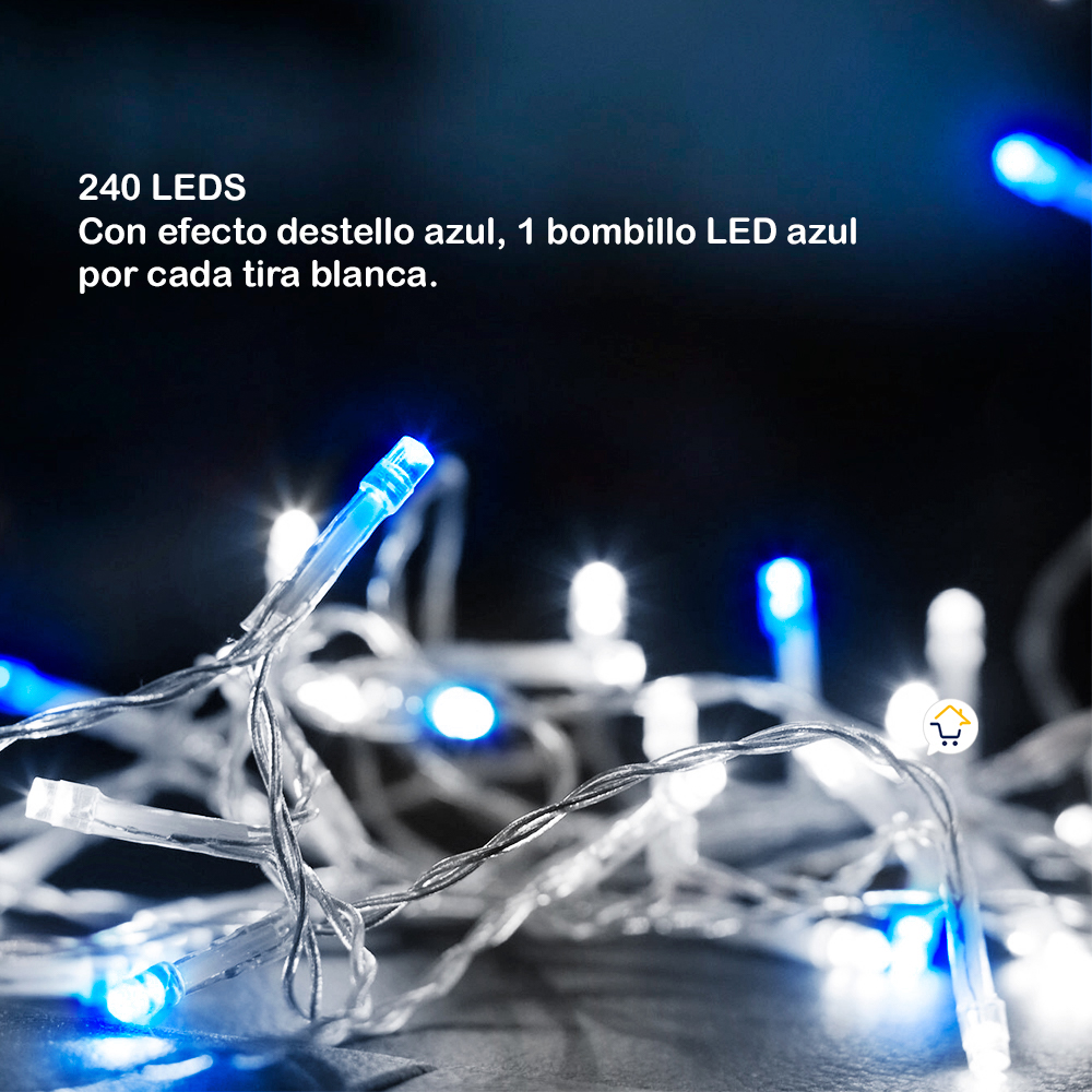Miniatura 3 de Cortina Led Destellos 6x1 Blanco 1331b